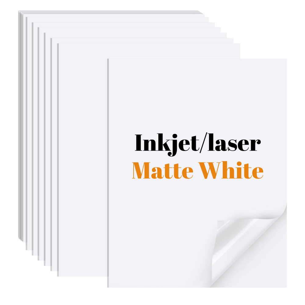 Commercial Vinyl Printing - 10/20/30/40/50 vellen A4 mat wit vinyl