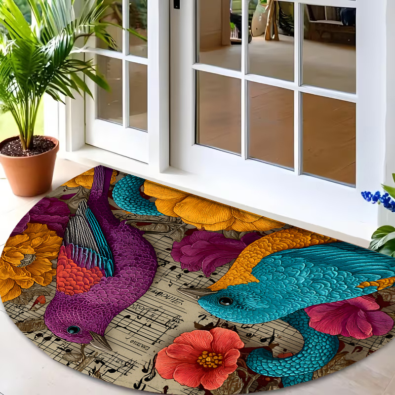 Commercial Printing And Graphics - Artistieke tropische bloemen grafische print ronde