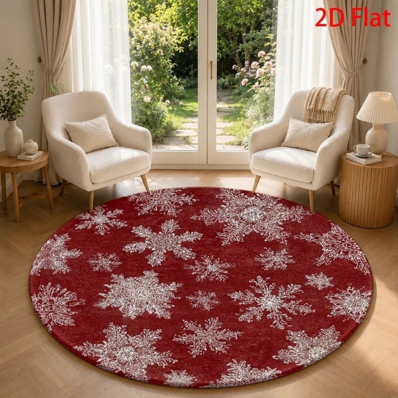 Wit Sneeuwvlok Rood Kerst Rond - Wholesale Commercial Printing recensie en prijs
